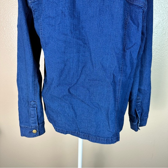 Blair Embroidered Denim Jacket Button Up Blue Weekend Retro Large - Picture 6 of 12